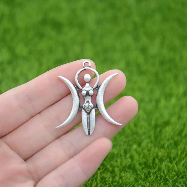 Nostalgia Fertility Ancient Greece Astarte Pregnancy Wicca Pagan Triple Moon Goddess Womens Pendants Necklaces