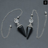 Natural Stone Crystal Reiki Pendulum Rose Quartz Amethysts Hexagonal Cone Shape Charm for Jewelry Making Necklace Accessories