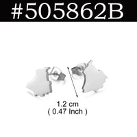 Venezuela,Afghanistan,Lebanon Cedar,Madagascar,India Punjab,Trinidad and Tobago Stud Earrings Stainless Steel Jewelry #505621