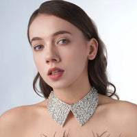 Pearl Beaded Lace Trim Collar Ribbons Women Necklace Wedding Jewelry for Clothes Dress  Beads Crystal Collar Wedding Jewelry