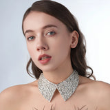 Pearl Beaded Lace Trim Collar Ribbons Women Necklace Wedding Jewelry for Clothes Dress  Beads Crystal Collar Wedding Jewelry