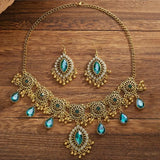 Water Drop Pendant Hollowed-out Tassel Jewelry Set Hollowed Out Ethnic Style Women Jewelry Set Vintage Exaggeration