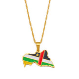 Anniyo Central African Republic Map Flag Pendant Necklace Centrafricaine Jewelry #257921