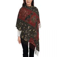 Custom Printed Ancient Gold Pharaoh Egypt King Tut Scarf Men Women Winter Fall Warm Scarves Egyptian Hieroglyphic Shawl Wrap