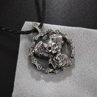 Retro Devil Mask Pendant Japanese Samurai Style Punk Pendant Necklace Men's Gothic Halloween Jewelry Gift
