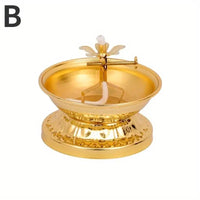 Ghee Lamp Holder Oil Lamp Dish Dimmable Buddhist Alloy Butter Lamp Holder for Living Room Home Desktop Decoration Ornament