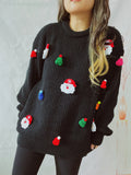 Handmade Decorative Christmas Sweaters Women Fashion Cute O Neck Long Sleeve Knitted Pullover Sweater Female Autumn Winter New