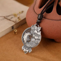 Ethnic Style Thai Silver 925 Vintage Hollow Out Pendant Hanging Long Classic Phoenix Necklace Clavicle Chain Banquet Jewelry