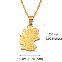 Anniyo Map Of Deutschland Necklace Pendants 45cm/60cm Chain For Women Gold Color Jewelry Germany Map German #007710