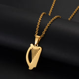 2025 Irish Harp Pendant Necklaces for Women Jewelry Stainless Steel Ireland Instruments #505162