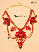 XSBODY European American Hotselling Rhinestone Necklace Personal Exaggerate Dress All-match Jewelry Accessory For Women Banquet