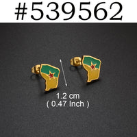 Anniyo Guadeloupe Reunion Island Martinique French Guiana Antigua Map Earrings for Women Girls Stainless Steel Jewelry #533962