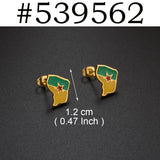 Anniyo Guadeloupe Reunion Island Martinique French Guiana Antigua Map Earrings for Women Girls Stainless Steel Jewelry #533962
