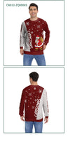 Men Women Xmas Sweatshirt 3D Christmas Wine Glass Bell The Gingerbread Man Print Ugly Christmas Sweater Holiday Party Jumper Top