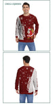 Men Women Xmas Sweatshirt 3D Christmas Wine Glass Bell The Gingerbread Man Print Ugly Christmas Sweater Holiday Party Jumper Top
