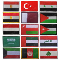 Saudi Arabia Qatar Palestine Egypt Turkey Oman UAE Yemen Iraq Syria Kuwait Lebanon Afghanistan Flags Embroidered Patches Badges