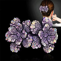 Fashion Acrylic Zircon Flower Hairpin Hair Accessories For Women Retro Elegant Duck Mouth Clip Headwear Ethnic Girl Jewelry Gift