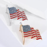Enamel Statue of Liberty Brooches for Women Unisex Rhinestone American Flag Pins Banquet Party Backpack Gifts Jewelry Accessorie