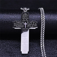 2024 New fashion Bible Cross chain necklace men's temperament everything match stainless steel pendant necklace accessory gift