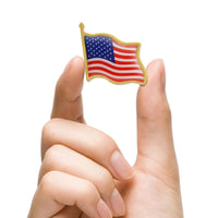 100 Pack American Flag Brooch in bulk metal - American Memorial Insignia for patriotic Memorial Day parties