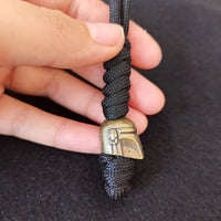 Vintage Hand-knitted Lanyard Keychain Biker helmet Pendant Paracord Rope weave Accessories Bag Hanging Handmade Car Keyring
