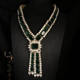 Emerald rhinestone exquisite fashion necklace earrings full of diamond high-end sweater chain earrings medieval all-match jewelr