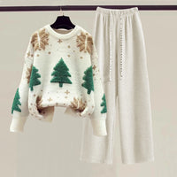 Women's Sweater New Christmas Tree Snow Youthful woman Clothes Long Sleeve Tops Blouse O-neck Sweatshirts Y2K Knitwear All-match