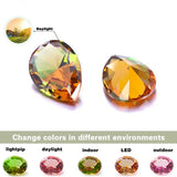 Colored Change Sultanite Crystal Bangle Rings Sets for Women Stainless Steel Watch Belt Chain Bracelet Zultanite Quartz Jewelry