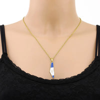 2024 new fashion stainless just Israel six stars map flag pendant necklace temperament everything collarbone chain birthday anni