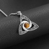 Exquisite Stainless Steel Pattern Witch Knot Pendant Necklace Celtic Knot Lucky Jewelry Christmas Gift for Friends and Family