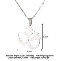 2024 new fashion stainless steel Aum Yoga necklace for women and men couples ethnic style accessory collarbone chain anniversary