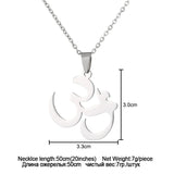 2024 new fashion stainless steel Aum Yoga necklace for women and men couples ethnic style accessory collarbone chain anniversary