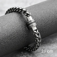 Bracelet Men's Stainless Steel Chain Punk Motorcycle Accessories Charm Bracelets Magnetic Clasp Vintage Jewelry Gifts Boyfriend