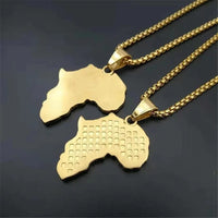 Creative Fashion Geographic Map Pendant Necklace Men's Personalized Trendy Rock Ethiopian Jewelry Accessories Women