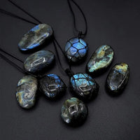 1Pc Dragons Heart Labradorite Healing Crystal Pendant Wrap Braid Natural Stone Necklace Chakra Reiki Jewelry Gift for Women Men