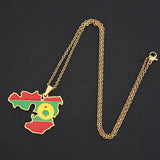 2024 New fashion stainless steel Oromia map necklace for men and women geometric titanium steel pendant ethnic style clavicle ch