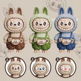 Face Changing Keychain Fun Backbag Ornament Hanging Decoration Kawai Surprise Gifts Creative Cartoon Anime Car Keyring Decor
