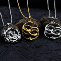 European and American style personalized fashion animal snake pendant gear skull domineering men's stainless steel jewelry