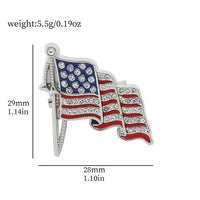 Trend American Flag Rhinestone Brooch Metal Badge Enamel Pin Jacket Jeans Lapel Pin Commemorate Jewelry Accessories Gifts
