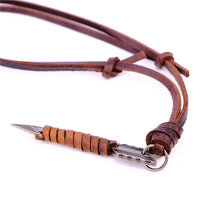 Men Vintage Leather Arrow Punk Necklaces Pendants Body Choker Chain Jewelry Gift