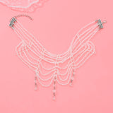 Black White Crystal Beads Necklace for Women Handmade Bohemian Drop Fashion Statement Choker Necklaces Female Lady Charm Jewelry
