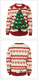 2024 Christmas Couples Sweatshirts Snowman Christmas Tree Pattern Costume Pullovers Winter Jumpers Warm Thicken Streetwear