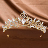 1Pc Golden Baroque Crystal Tiaras And Crowns For Women Bride Rhinestone Prom Diadem Headband Bridal Wedding Hair Accessories
