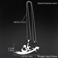 YA ALI Islamic Imam Ali Zulfiqar Sword Pendant Necklace for Women Men Stainless Steel Gold Color Quran Amulet Chain Jewelry