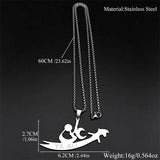YA ALI Islamic Imam Ali Zulfiqar Sword Pendant Necklace for Women Men Stainless Steel Gold Color Quran Amulet Chain Jewelry