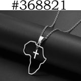 Anniyo African Map With Cross Pendant Necklaces Stainless Steel Jewelry for Women Girls Ghana Nigeria Congo Zimbabwe @368821
