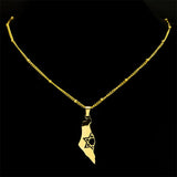 2024 New fashion Israel and Palestine map pendant necklace Stainless steel fashion personality pendant jewelry temperament 100 m