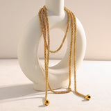 E.B.belle New Creative Multipile Layers Square Pearl Necklace 18K Gold Plated Stainless Steel Women Party Statement Jewerly