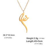 Jeshayuan Iranian Farsi God Necklace for Women Persian Calligraphy Love Pendant Mythology Symbol Amulet Stainless Steel Jewelry