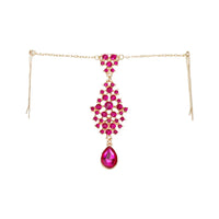 Boho Ethnic Indian Women Hair Jewelry Rhinestone Forehead Hair Pins Pendant with Hairpin Decorations Headpiece Hair Accessories